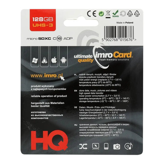 IMRO microSD 128GB UHS-3 inkl. Adapter
