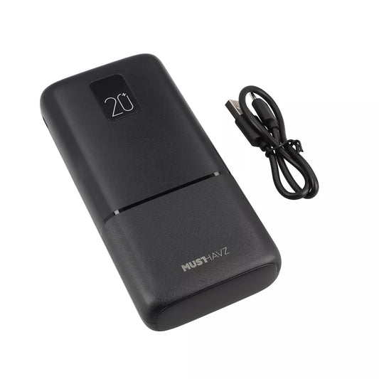 Power Bank MUSTHAVZ 20000mAh USB-A & USB-C Schwarz