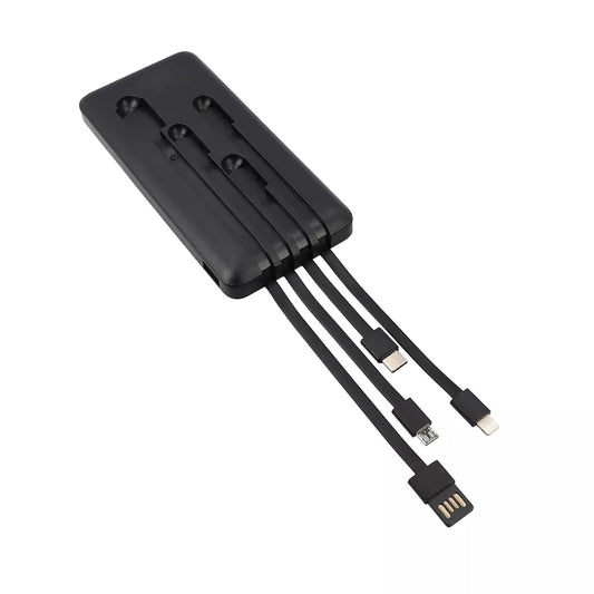 Power Bank MUSTHAVZ 10000mAh USB-A, USB-C, Micro-USB und Lightning Schwarz