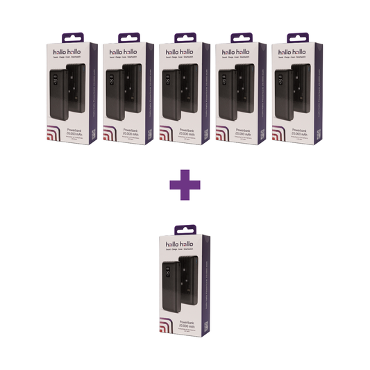 hallo hallo Power Bank Universal 20000mAh Bundle (5+1 Aktion)