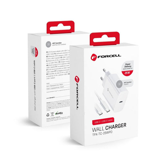 Universal Forcell Kabel Micro USB-C+USB-C Adapter 25W